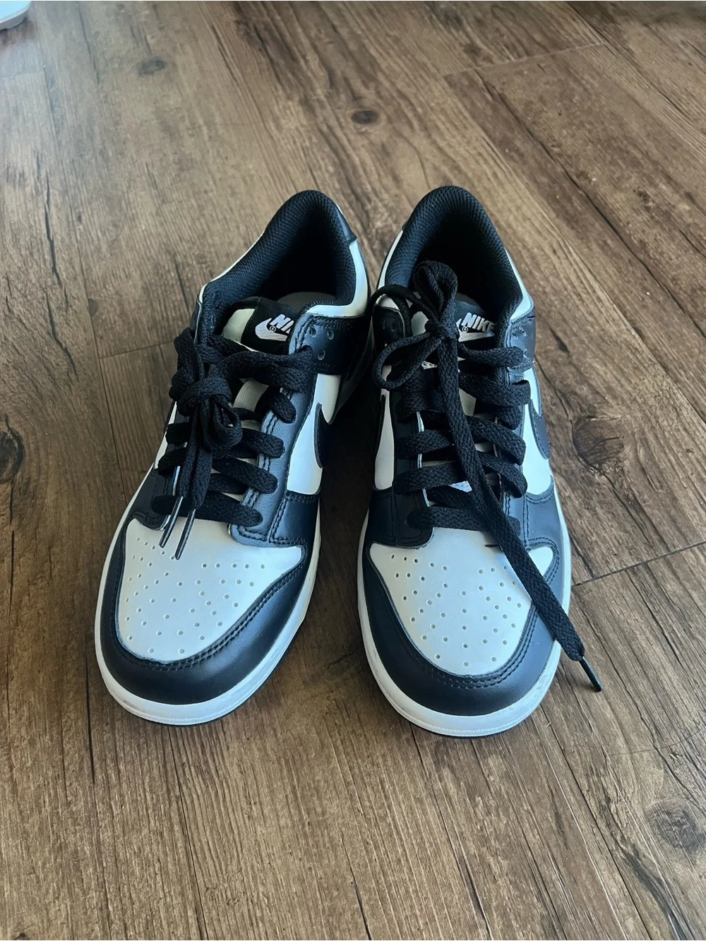 Nike Black and White Low-Top Sneakers with Swoosh
